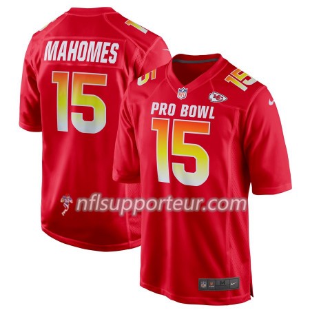 Maillot Homme Kansas City Chiefs Patrick Mahomes 15 Nike Rouge 2019 Pro Bowl